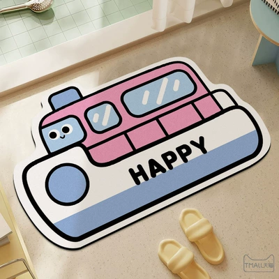Avtomobil döşəmə paspasları Bathroom Decorative Floor Mats, Children's - sr301-ship-4060cm-diatom-mud-upgraded-model