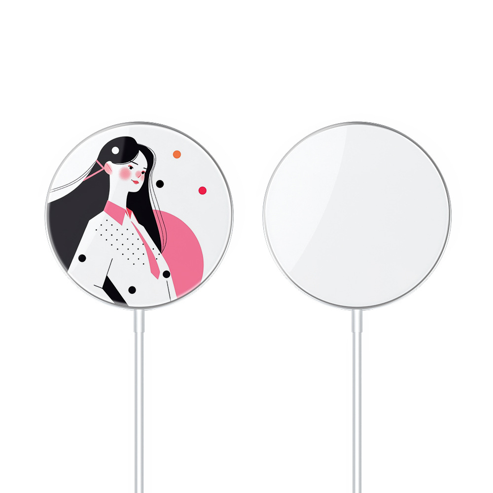 Cargador inalámbrico de transferencia térmica directa de fábrica adecuado para Apple 12 series personalizado sublimación cargador inalámbrico