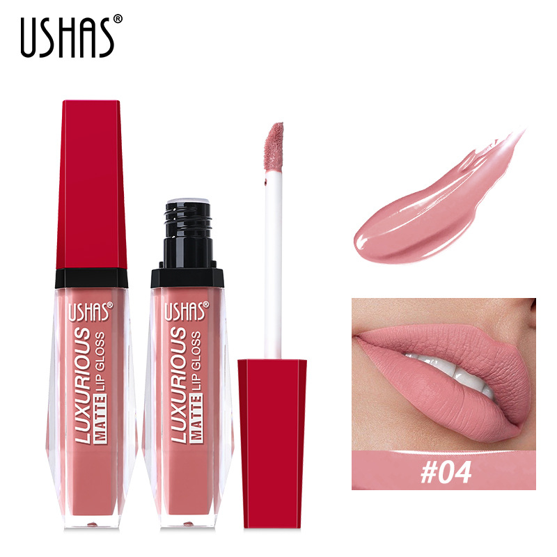 USHAS6 Farbe flüssiger Mund roter Lippenglanz für Frauen_voghion.com