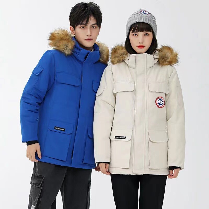 Cross-Border Trade 08 Style Goose down Workwear Men's down Jacket Coat Men's Winter Youth Mid-Length Thickened Winter Version