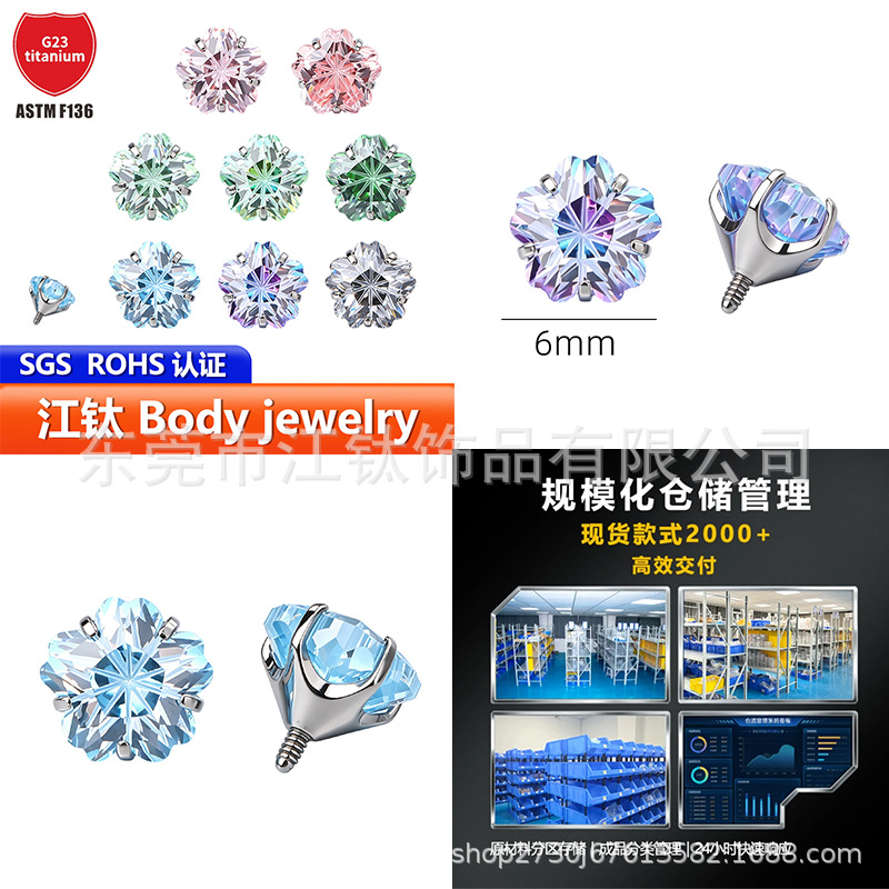 Pointed titanium steel lip stud product view