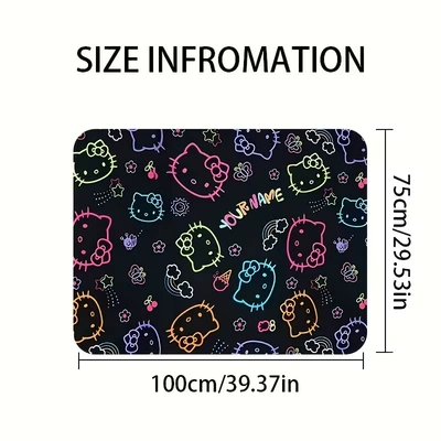 Avtomobil döşəmə paspasları – easy to maintain, wholesale - sd265-neon-hello-kitty-75100cmcrystal-velvet-with-dot-plastic-backing
