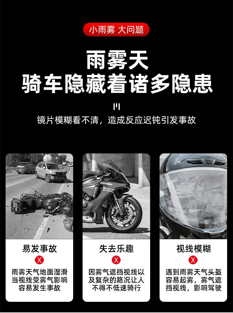 Suitable for Motorcycle Helmets, Rainproof Film, Electric Vehicle Helmets, Anti-Fog Stickers, Full-Face Helmets, Universal Lenses, High-Definition Waterproof Stickers