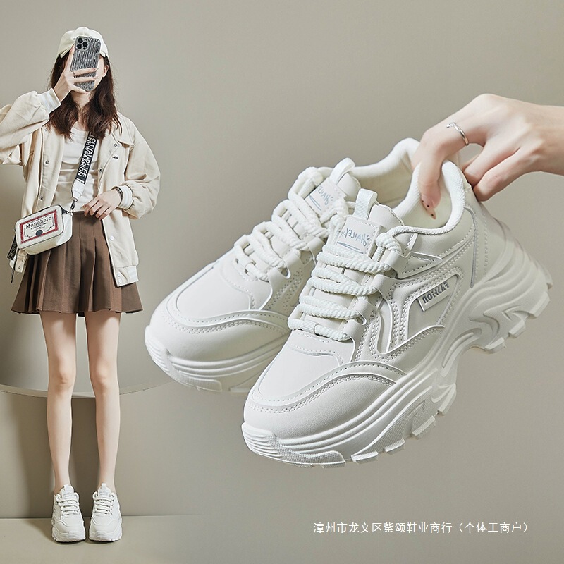 Ins Korean Version of the New Dad Shoes for Women 2026 Spring Student Sports Running Shoes Casual Shoes Thick Sole Height Increase 8821