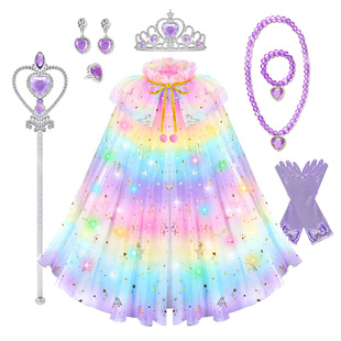 Cross-border Exclusive Mesh Shawl Birthday Festival Party Princess Dress Girl's Cape Children's COSPLAY Dress