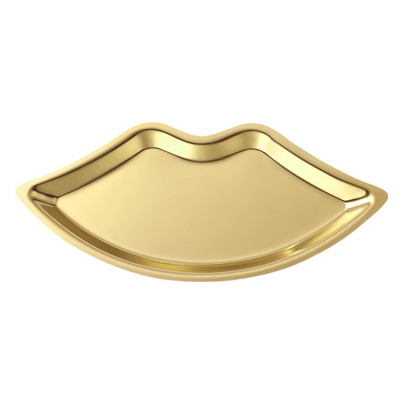 Estilo coreano INS de acero inoxidable bandeja de joyería de labios cosméticos domésticos bandeja de metal bandeja de almacenamiento de joyas para niñas