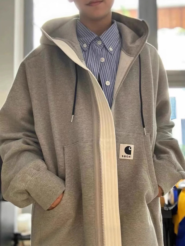 高品质 Sac@i×Car卡哈 拉链帽衫春秋男女日系联名休闲连帽外套|undefined