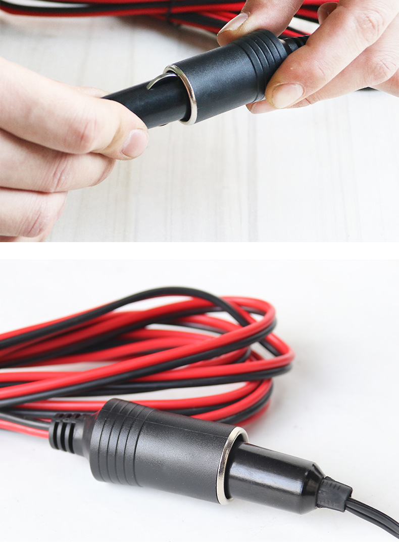 Car battery turn cigarette lighter hole battery cable car heater applicable current limiting line 12V/24V