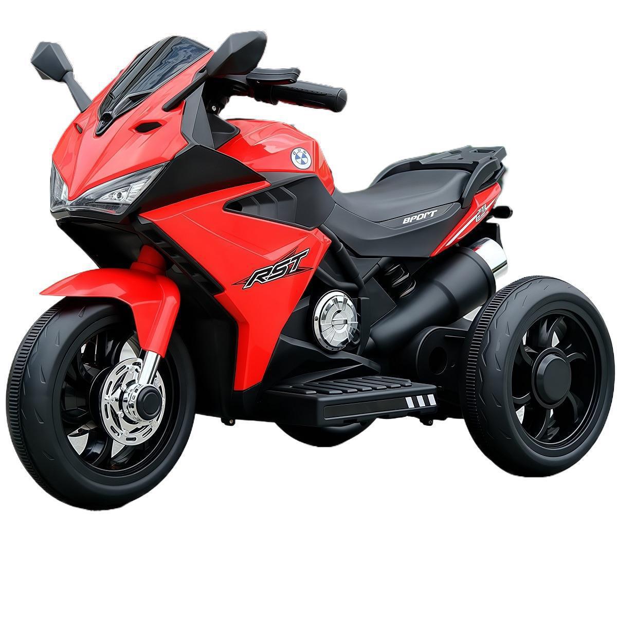 Motocicleta eléctrica para niños, triciclo grande, coche de batería para niños, coche de juguete de control remoto recargable