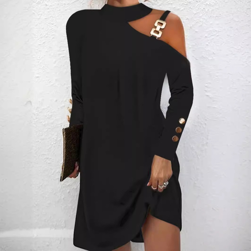 2026 Bestseller on Independent Websites, Wish, and Amazon: Autumn Simple Metal Buckle Halter Neck Button Dress for Women 2026 Bestseller on Independent Websites, Wish, and Amazon: Autumn Simple Metal Buckle Halter Neck Button Dress for Women