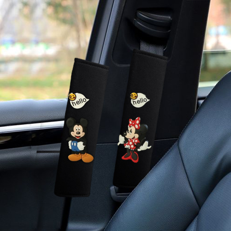[Safety Belt Shoulder Cover] Summer Ice Silk Cute Couple Four Seasons Universal Cyber Red Cartoon Shoulder Pace Car Girl
