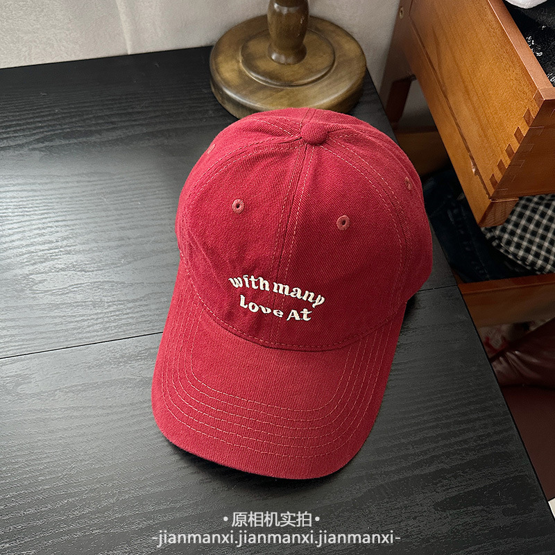 韩版百搭小字母刺绣棒球帽男早秋季简约软顶宽檐显脸小鸭舌帽子女|undefined