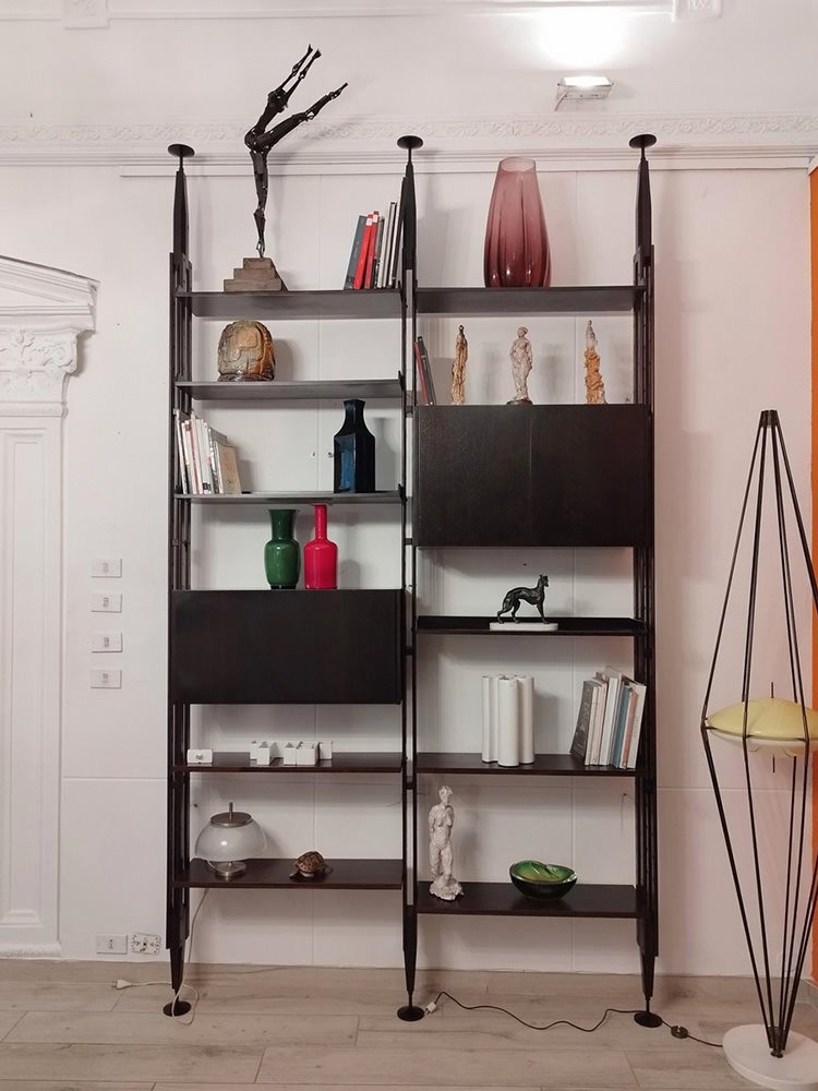 North American Black Walnut Storage Rack Floor-To-Ceiling Cassina Bookshelf All Solid Wood Partition Decorative Rack Entrance Rack