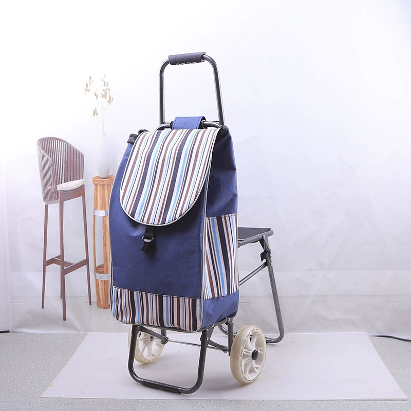 Новая складная тележка для багажа Тележка со стулом Портативная продуктовая тележка Тележка