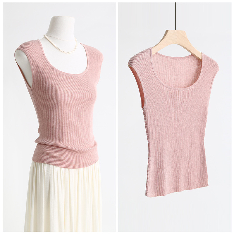 Flash gold and silver silk temperament bag shoulder sleeve sweater wool square collar waist slimming short sleeve top base 92682