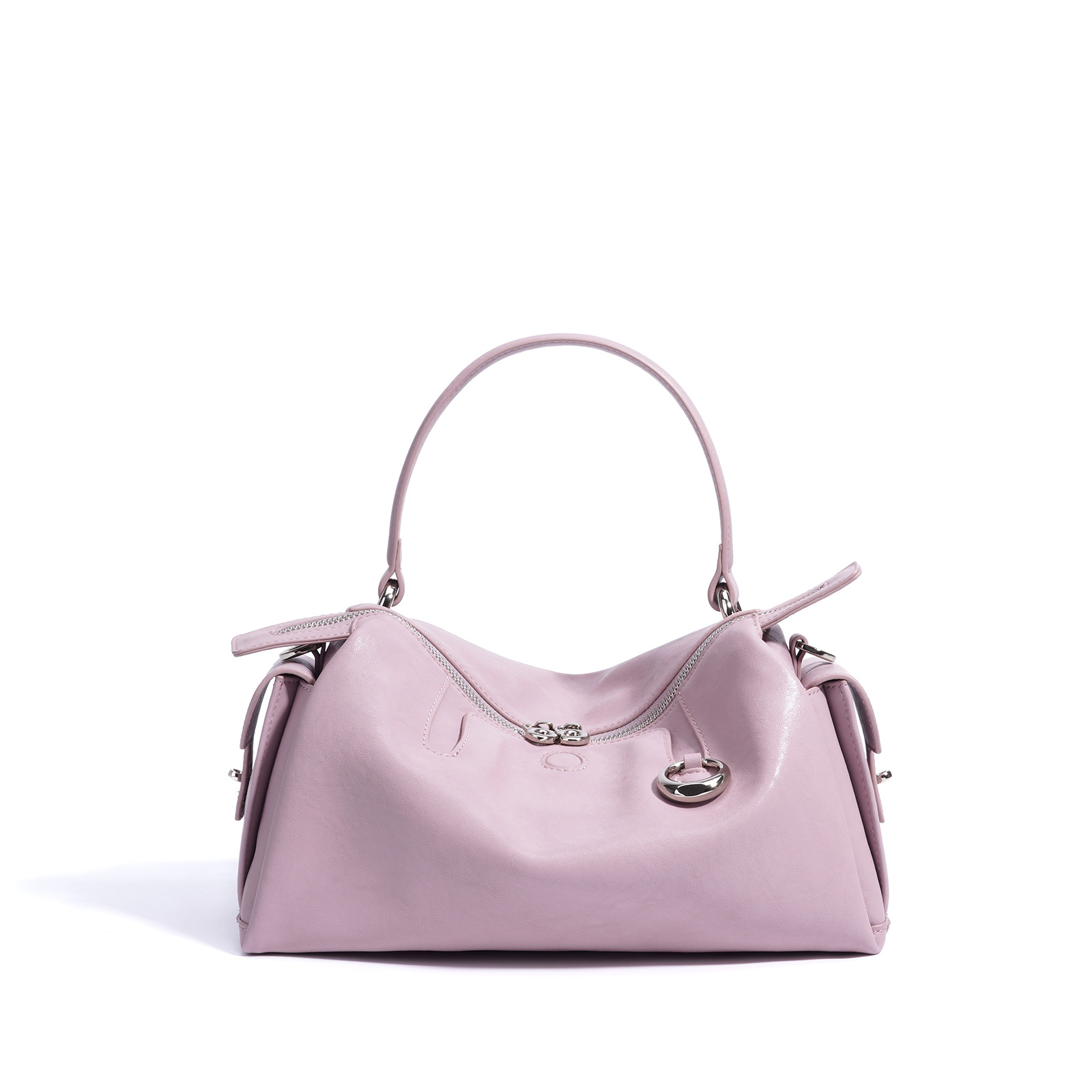 2025 nuevo bolso de cuero de gama alta de nicho bolso de almohada de viajero simple de moda bolso de mensajero de axila de textura mujer