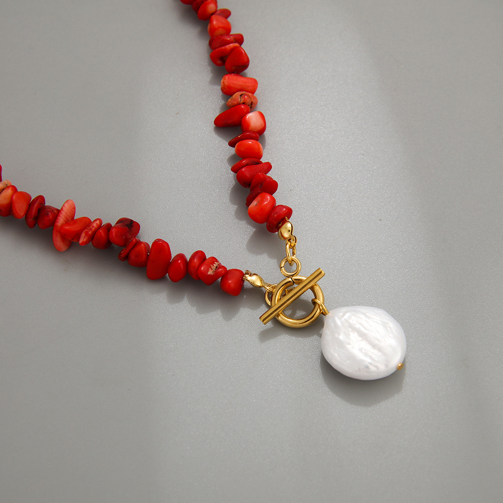40g Weight Freshwater Pearl Pendant Material Pendant Necklace Classification 1 Piece Quantity Holiday, Daily Occasion Freshwater Pearl Material Irregular Pattern Women's Gender Toggle, Beaded Design Casual Style Casual Irregular Freshwater Pearl Gravel Pendant Necklace In Bulk 7