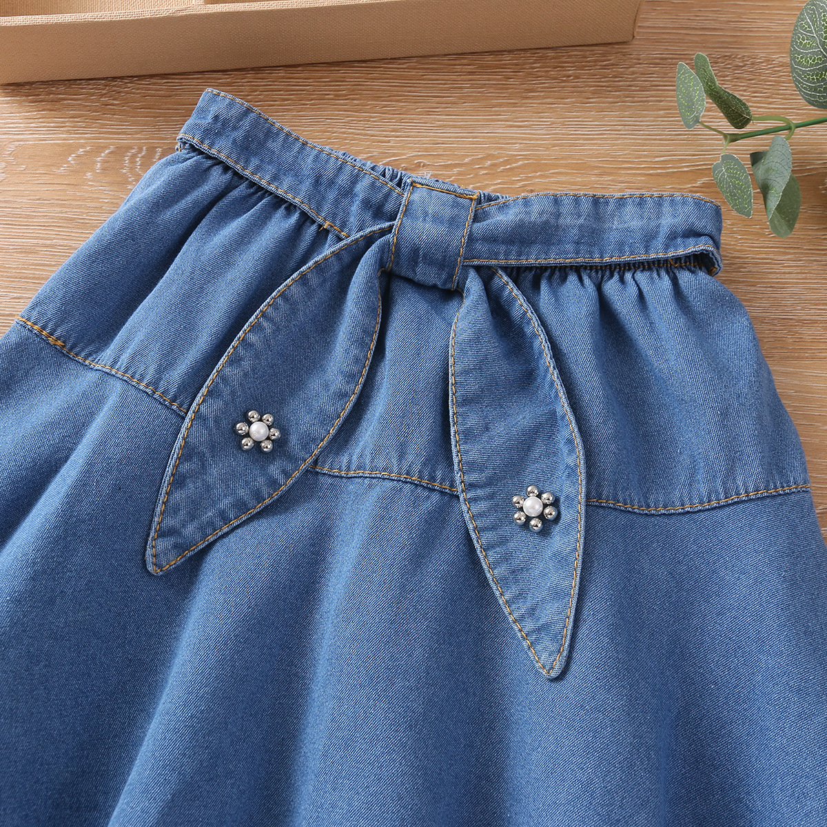 Falda corta de mezclilla para niñas de Primavera de moda azul 2021 nuevo estilo coreano falda de niña para niños vestido de princesa