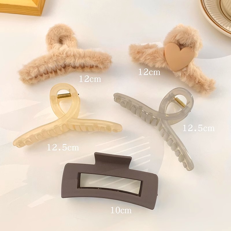 Horquilla de acrílico de las mujeres cuchara trasera updo clip de pelo grande celebridad de Internet elegante tiburón clip tocado simple horquilla