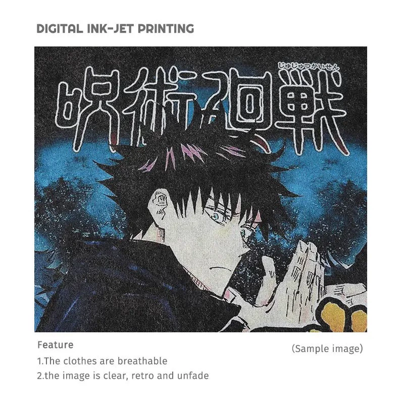 Футболка anime Jujutsu Kaisen ретро-варёная, принт Sukuna Choso Gojō, размеры S–XXXL