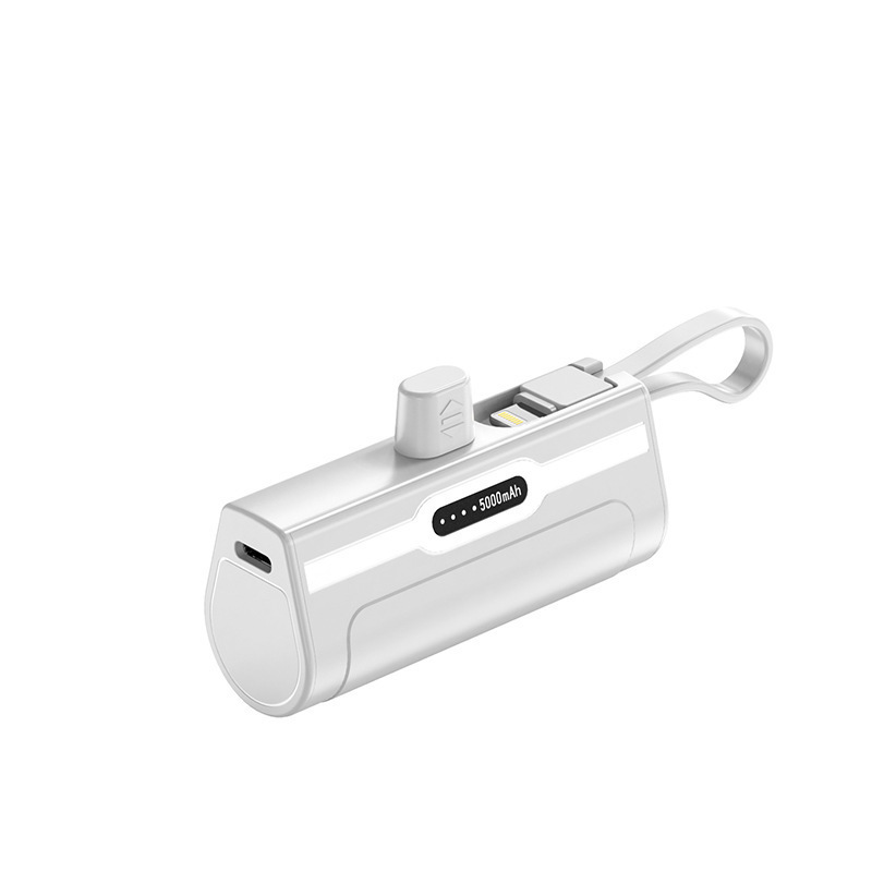 クロスボーダーミニカプセルパワーバンクにはケーブルが付属しています 5000 mAh ポータブルギフトロゴプリントポケットパワーバンク|undefined