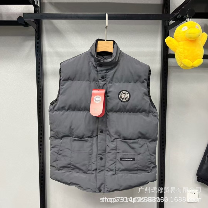 跨境外贸秋冬款大鹅马甲棉背心棉服外贸品质加棉加厚保暖立领马甲|undefined