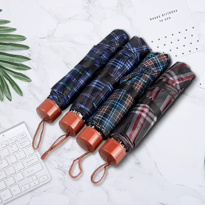 三折倒杆格子雨伞创意迷你便携式晴雨伞太阳伞遮阳伞批发