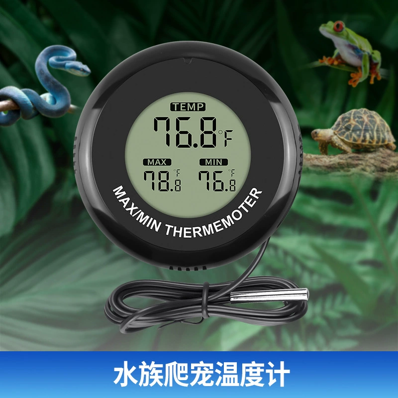 Интеллектуальный термометр для аквариума с функцией контроля температуры, круглый, для разведения амфибий, электронный, рекомендуемый для мониторинга температуры в аквариуме и аквариуме для рыбок.
