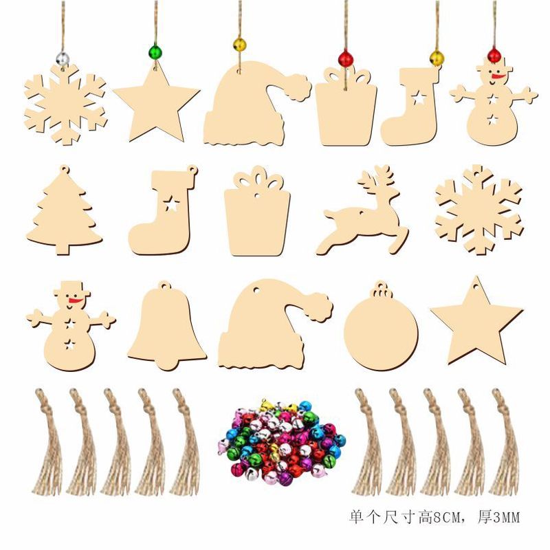 木の工芸品のアイデアクリスマスの木片のペンダントの家庭の装飾品の手描きのDIYの道具のクリスマスのペンダント|undefined