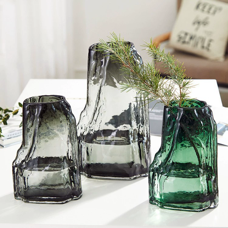Креативная каменная стеклянная ваза Цвет Толстая гостиная свежие сухоцветы интернет-известные украшения для дома нерегулярный цветок