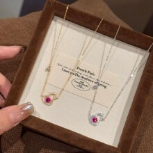 小红书爆款玫红色葫芦S925纯银项链女轻奢小众高级感2025新款代发