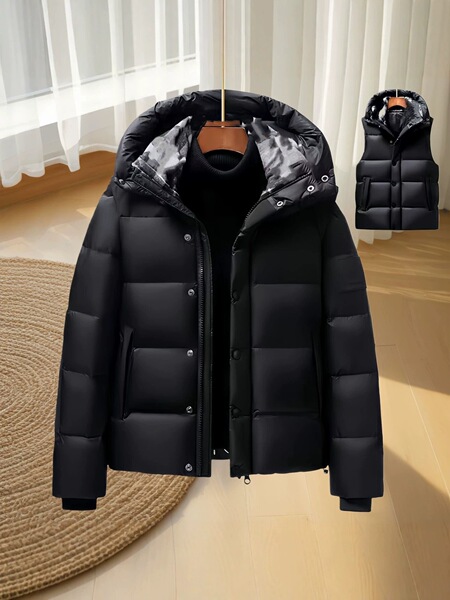 men's classic fashionable keep warm detachable hat with hood