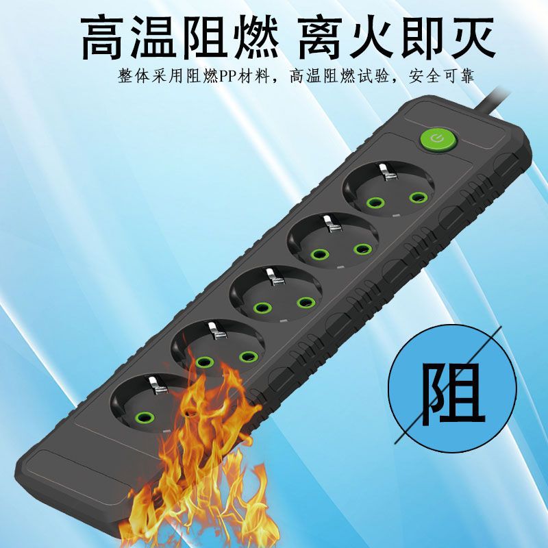 Enchufe de extensión de agujero especial de la norma europea enchufe de fila de función porosa enchufe de fila de oficina doméstica