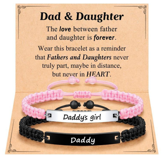 dady 블랙 핑크 레터링 팔찌