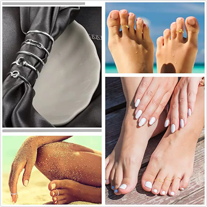Adjustable Toe Ring — Summer Beach Jewelry, Multiple Styles, Silver/Gold/Rose Gold Plated