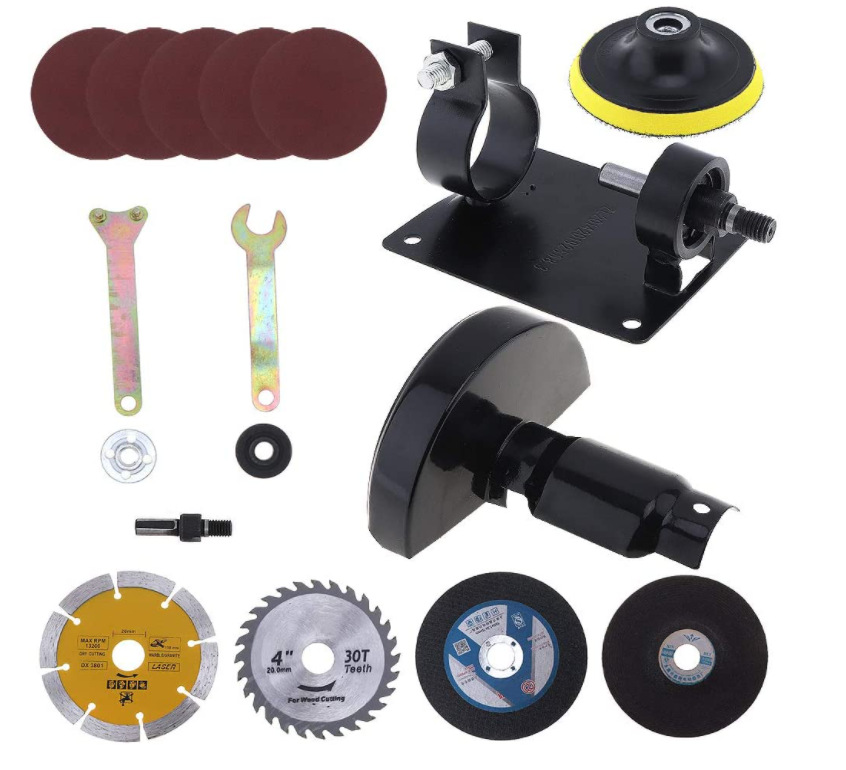 跨境17件套装电钻转换切割器 切割座 打磨器 电钻改角磨机配件