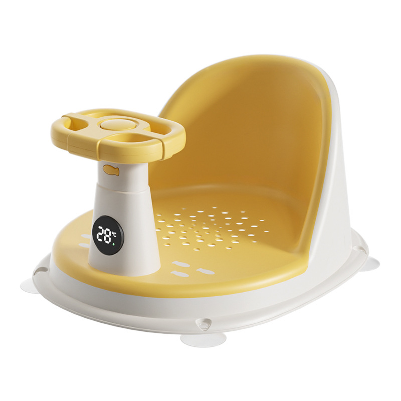 Silla de baño con sensación de temperatura para bebés, artefacto de baño para bebés, asiento de baño para niños recién nacidos, taburete de baño antideslizante