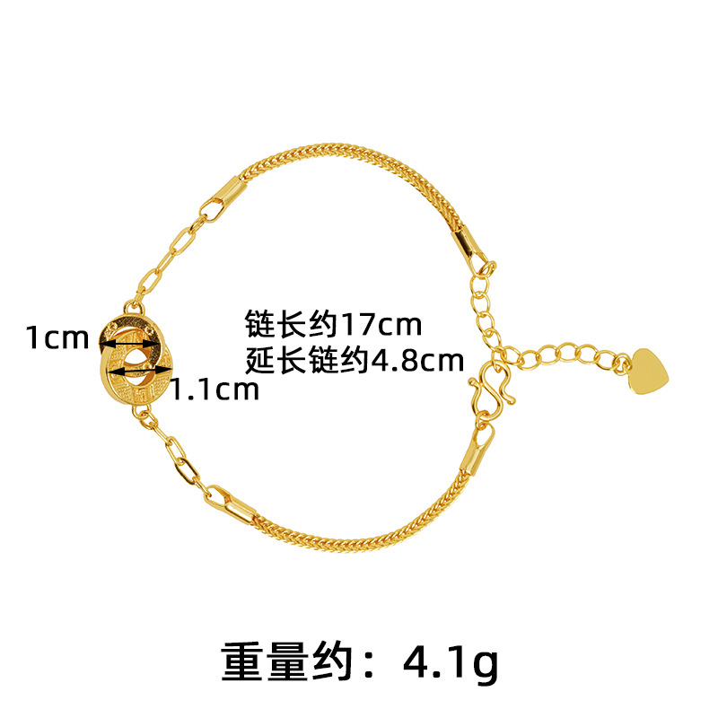 Nuevo collar de oro de arena vietnamita ligero lujoso anillo de viento entrelazado pulsera femenina de alta calidad no se desvanece joyas