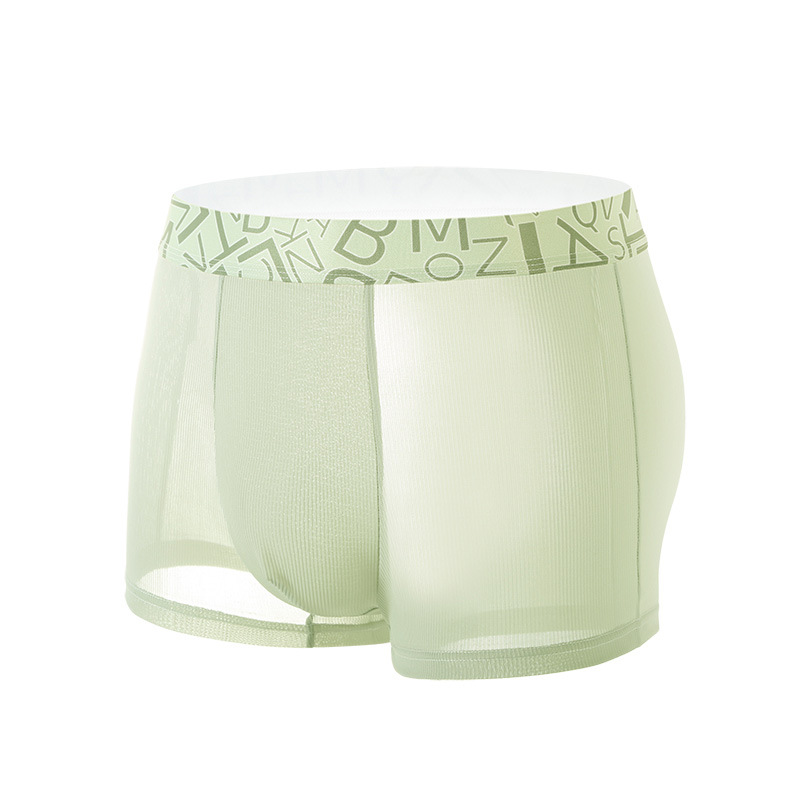 Ropa interior de seda de hielo para hombres pantalones cortos bóxer transpirables delgados de verano cabeza hombres pantalones bóxers antibacterianos calzoncillos sin costuras hombres