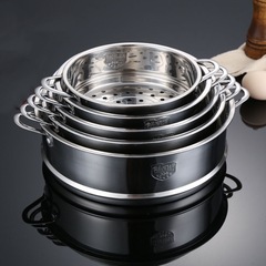 304ステンレス蒸し器家庭用厚い蒸し器のせいろう蒸しヒマ汎用蒸し器ミルク鍋一体籠