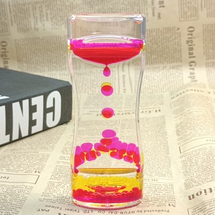 Creative and Fashionable Two-Color Liquid Hourglass Oil Leakage Dynamic Oil Drop Decompression Kidsren's Birthday Craft Gift Ornaments Toys