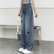 女童牛仔裤2025春夏新款韩版洋气中大童休闲直筒裤炸街宽松阔腿裤