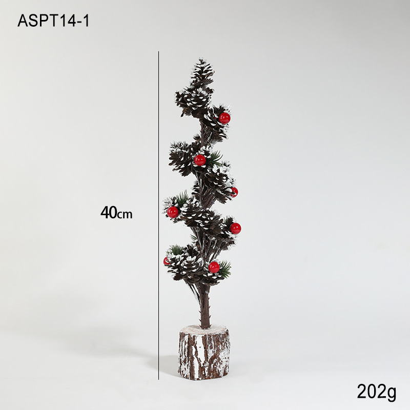 プラスチックシミュレーショングリーン雪ミニ赤い果実クリスマスツリーデスクトップ装飾品小さなクリスマスギフト|undefined