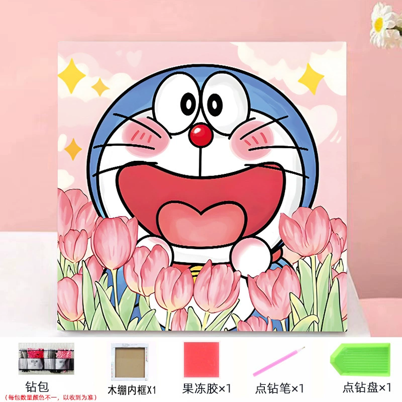 Набор алмазной мозаики DIY Kuromi и мультфильмы 20×20 см, рамка-наклейка, детское творчество