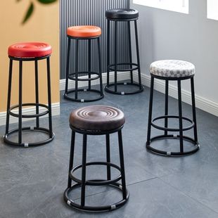 Bar Stool Mobile Phone Counter Round Stool Plus Height Stool Game Hall Cashier Stool Cafe Milk Tea Shop Bar Stool