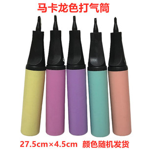 Balloon Inflator Hand Push Plastic Two-Way Inflatable Cylinder Oblique Mouth Portable Balloon Inflator Color Random 1/Piece