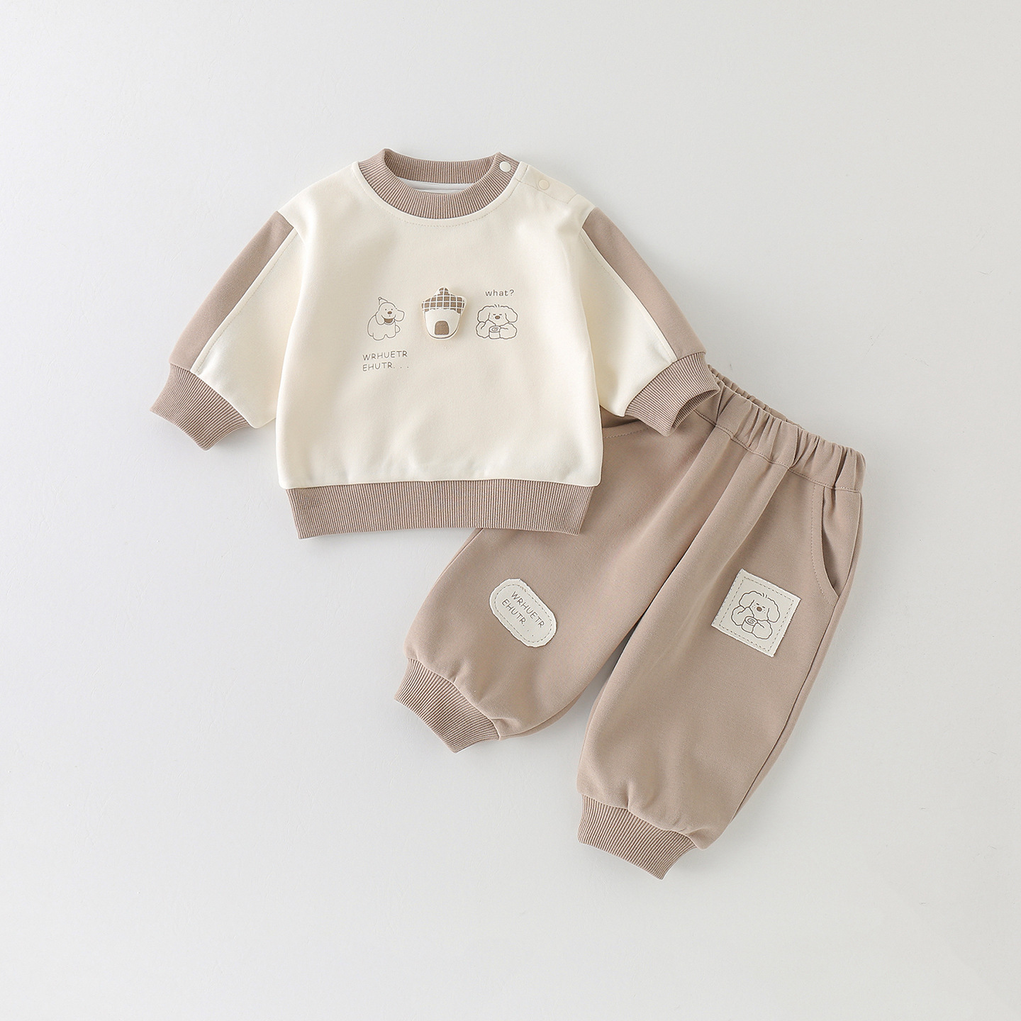 106059819@qq.com Ensemble bébé garçon deux pièces, sweat-shirt, vêtements de printemps et d'automne pour nourrisson, pantalon long décontracté pour les sorties, tout-petit_voghion.com