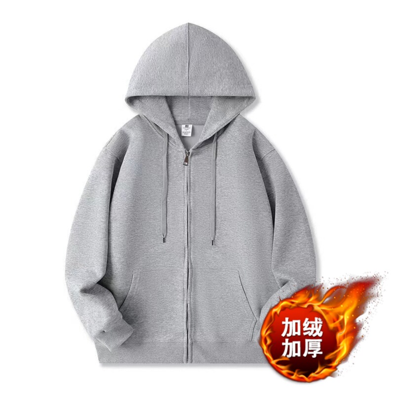 重磅连帽卫衣女2025新款秋冬灰色宽松外套慵懒风加绒休闲开衫上衣|undefined