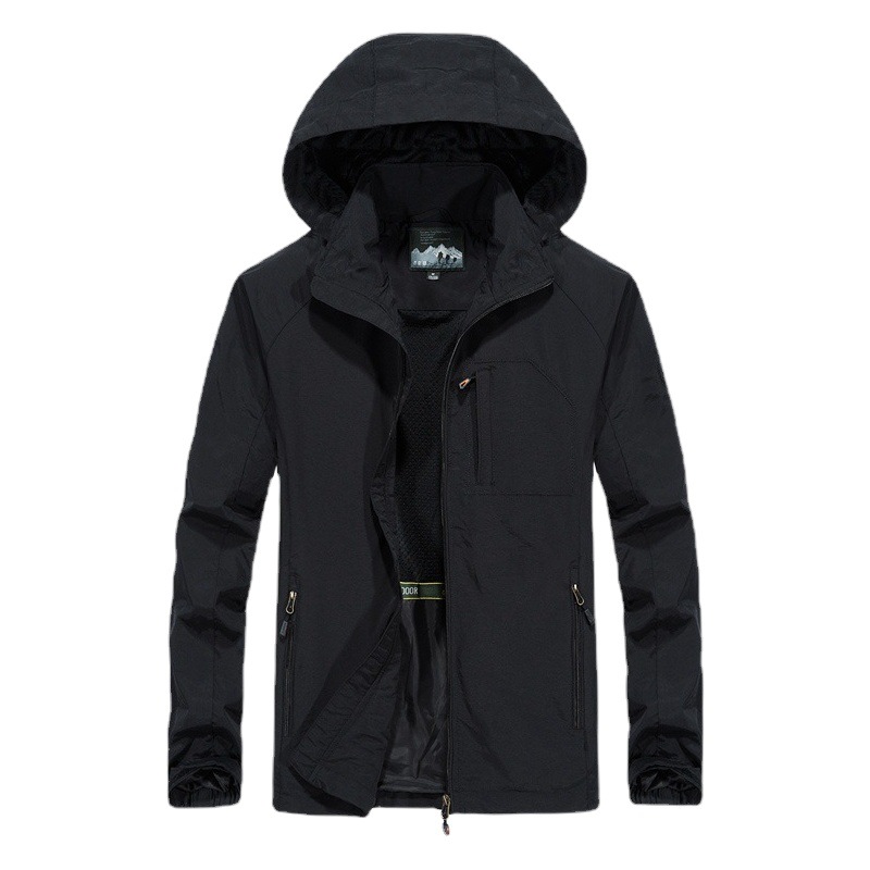 Fábrica al por mayor chaqueta de los hombres primavera y otoño chaqueta delgada Cuatro estaciones transpirable chaqueta viento impermeable al aire libre montañismo ropa