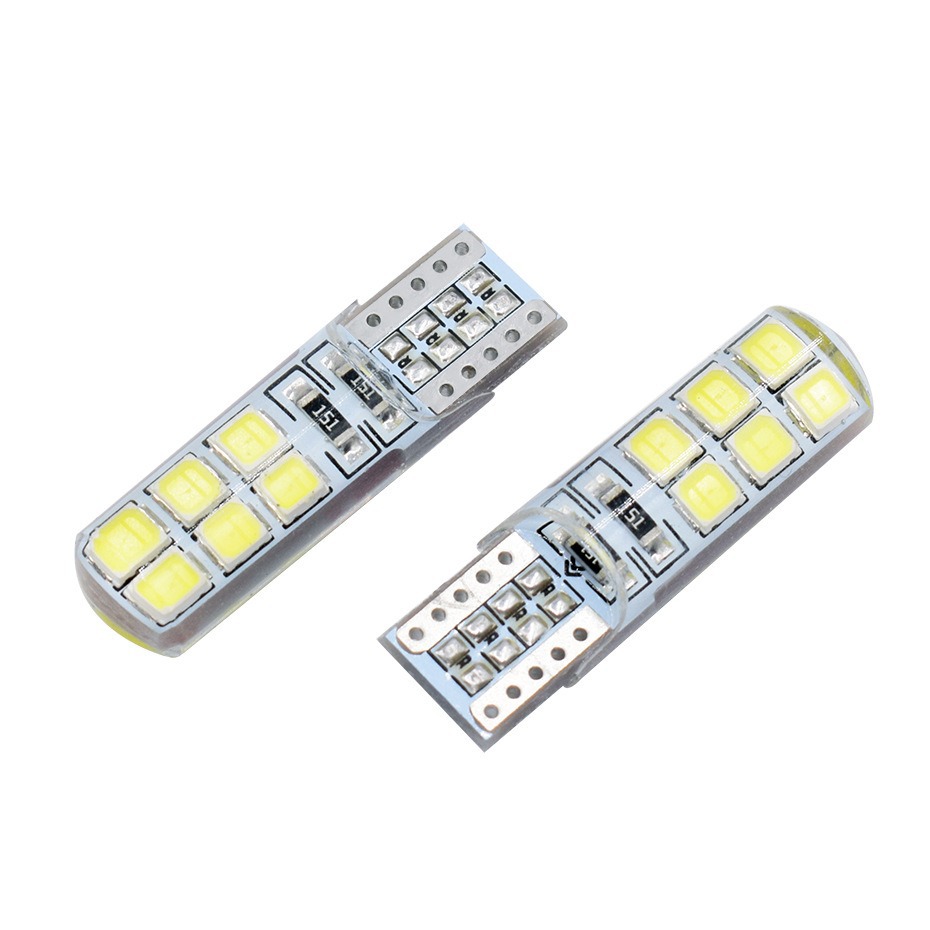 Lámpara LED de automóvil T10 2835 12SMD silicona goteo de goma de silicona alta luz de matrícula LED amplia lámpara de puerta